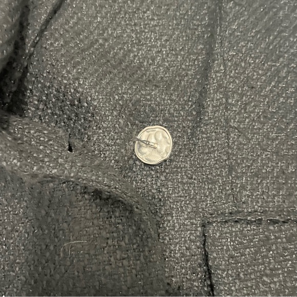 Mango Black Tweed Blazer Double Breasted Gold Buttons - Picture 8 of 12